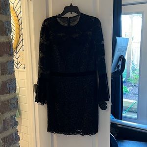 Tadashi Shoji black sequined cocktail dress size 10